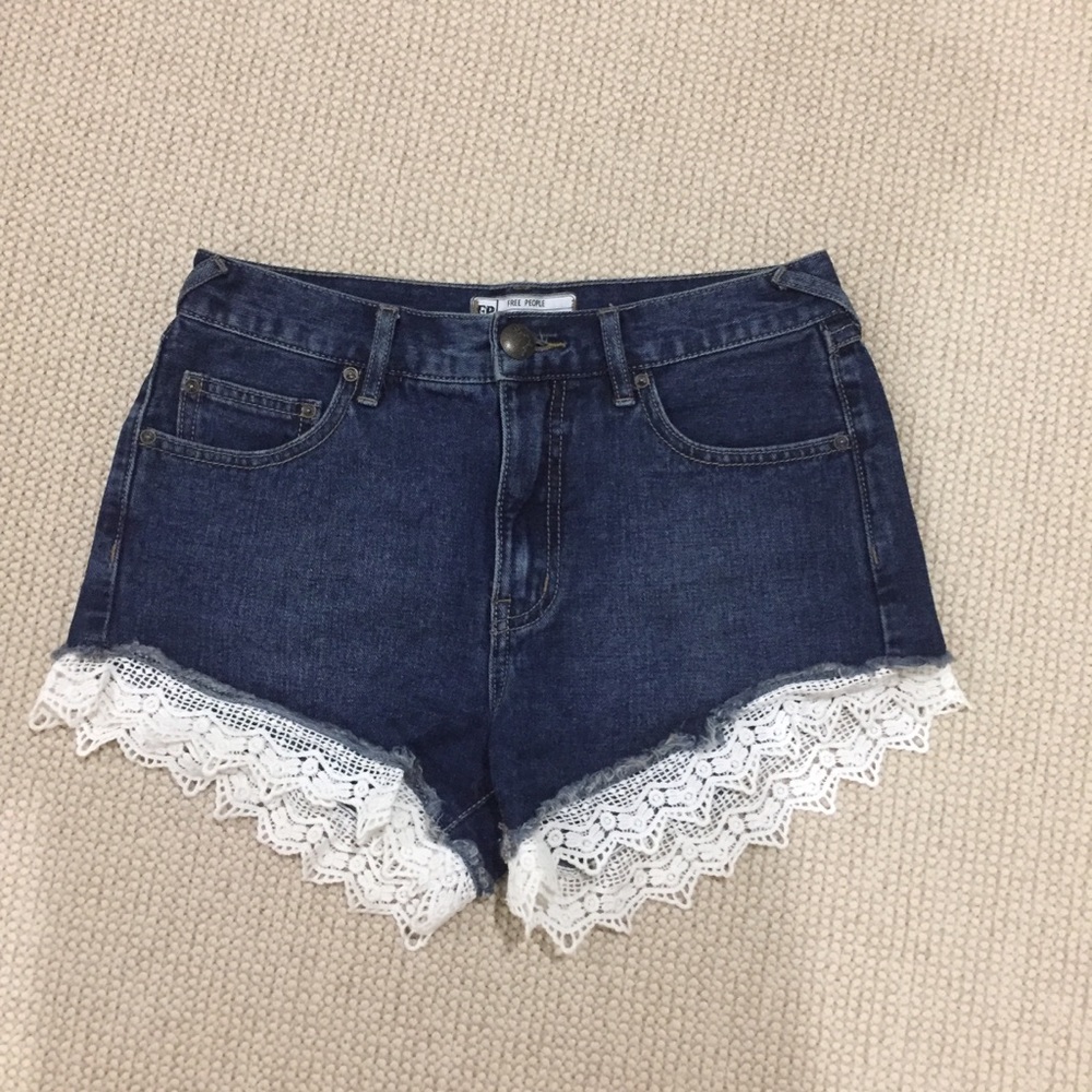 Free People high rise jean shorts